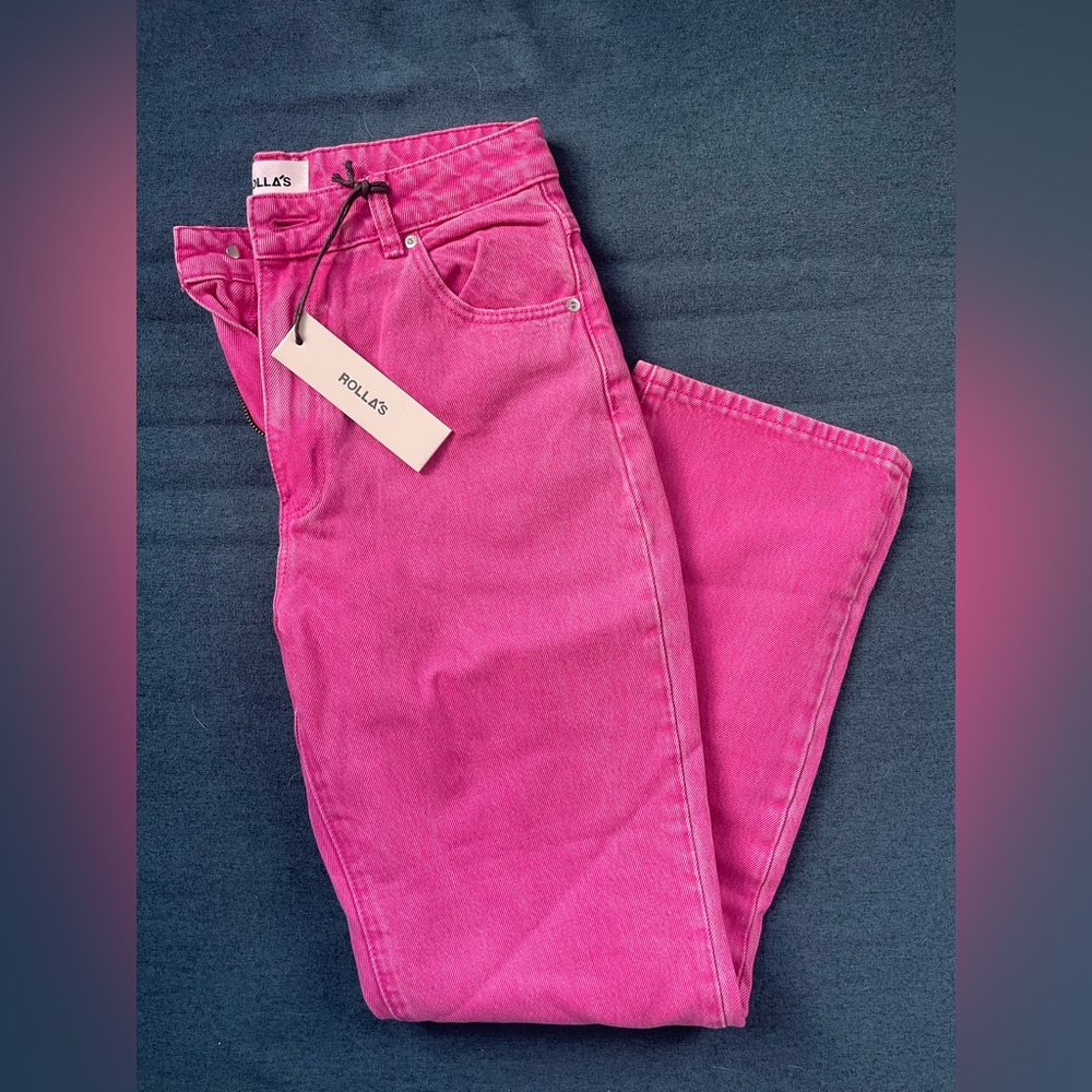 ROLLA'S Women's Magenta High Rise Straight